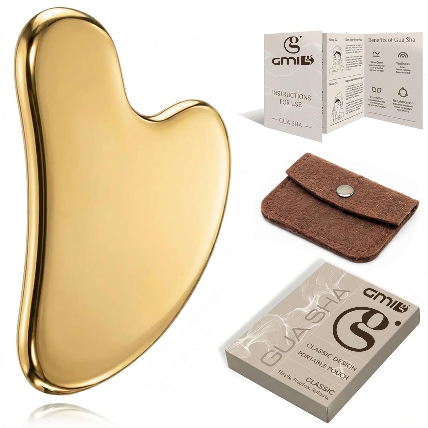 Gua Sha Facial Massage Tool Jawline Sculpting and Puffiness Reducing